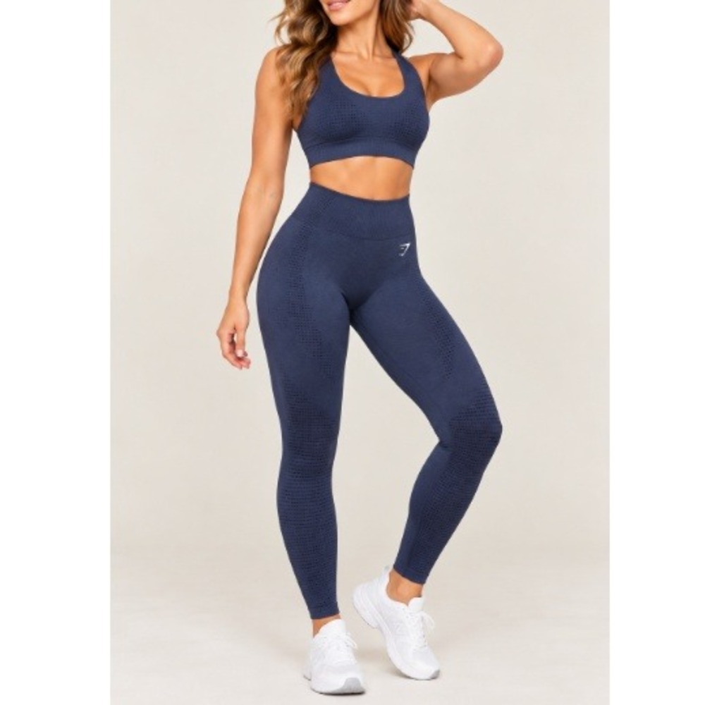 Gymshark Women's Blue Body Fit Vital Seamless 2.0 Leggings Size L NWT